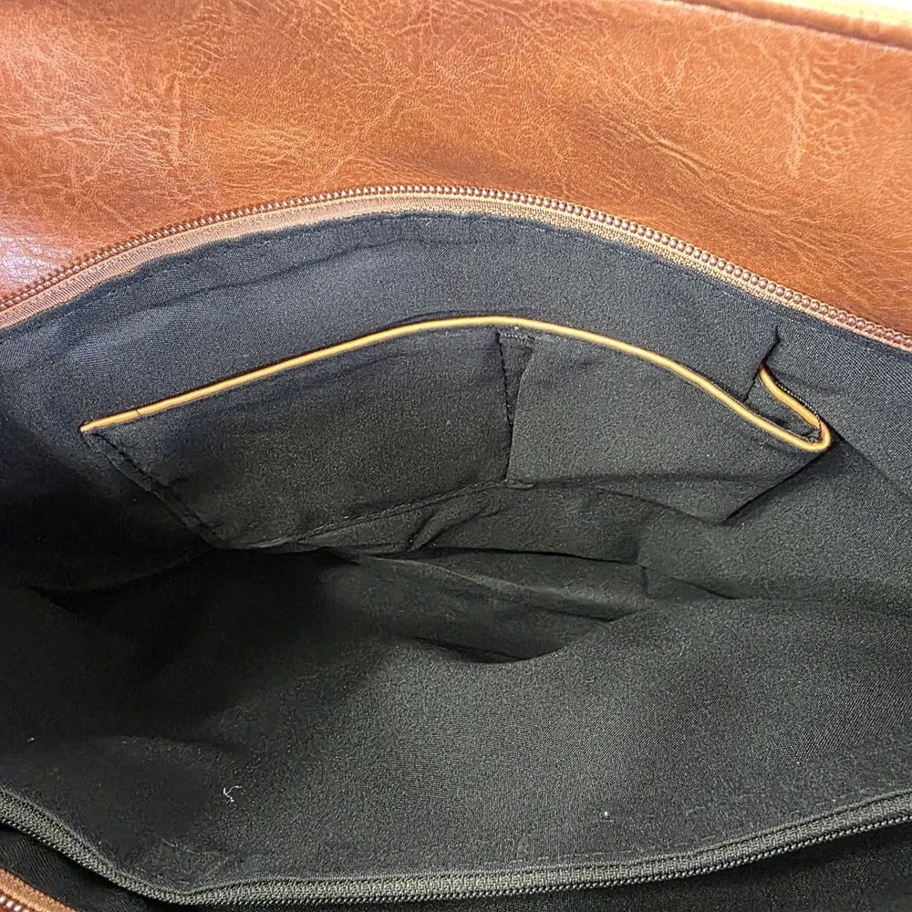 New Brown Soft Faux Leather Elegant Hobo Tote Bag with Crossbody Strap for Women